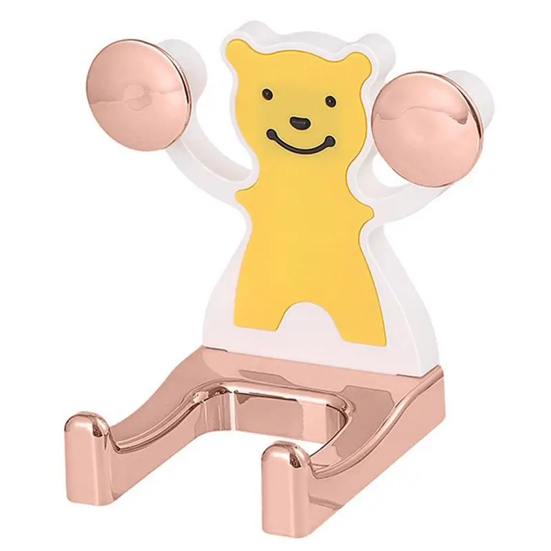 

U-образная вешалка для фена, Многофункциональная вешалка для фена для туалета с маленьким медведем, полка для хранения, держатель для фена без отверстий, держатель для телефона