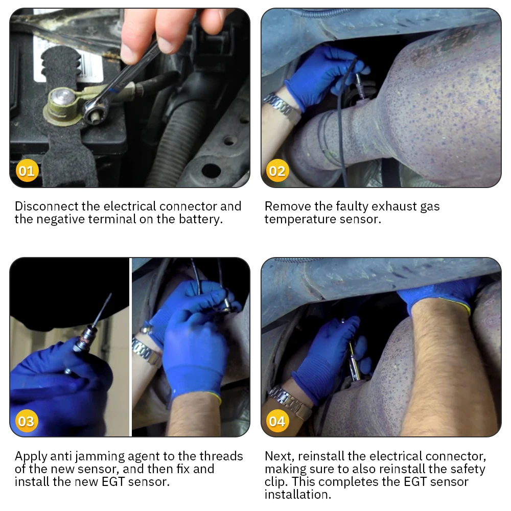 Exhaust gas Temp sensor 2m EGT K Type Thermocouple Probe Exhaust Temperature Sensors Threads Temp Sensor