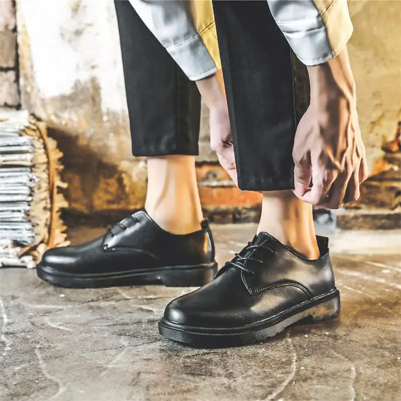 

Кожаные туфли для учащихся средней школы, Мужская молодежная Деловая одежда для студентов, Черная мягкая кожаная обувь из натуральной кожи в британском стиле для мальчиков на весну