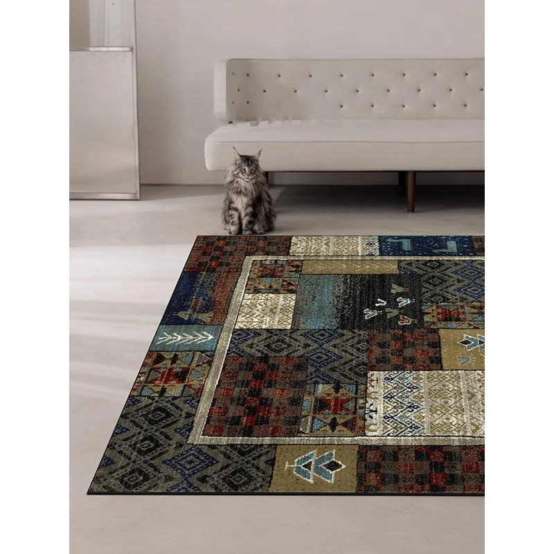 Retro Living Room Carpet Floral Creative Pattern Luxury Artistic Design Bedroom Rug Home Decoration Sofa Coffee Table Mats Tapis