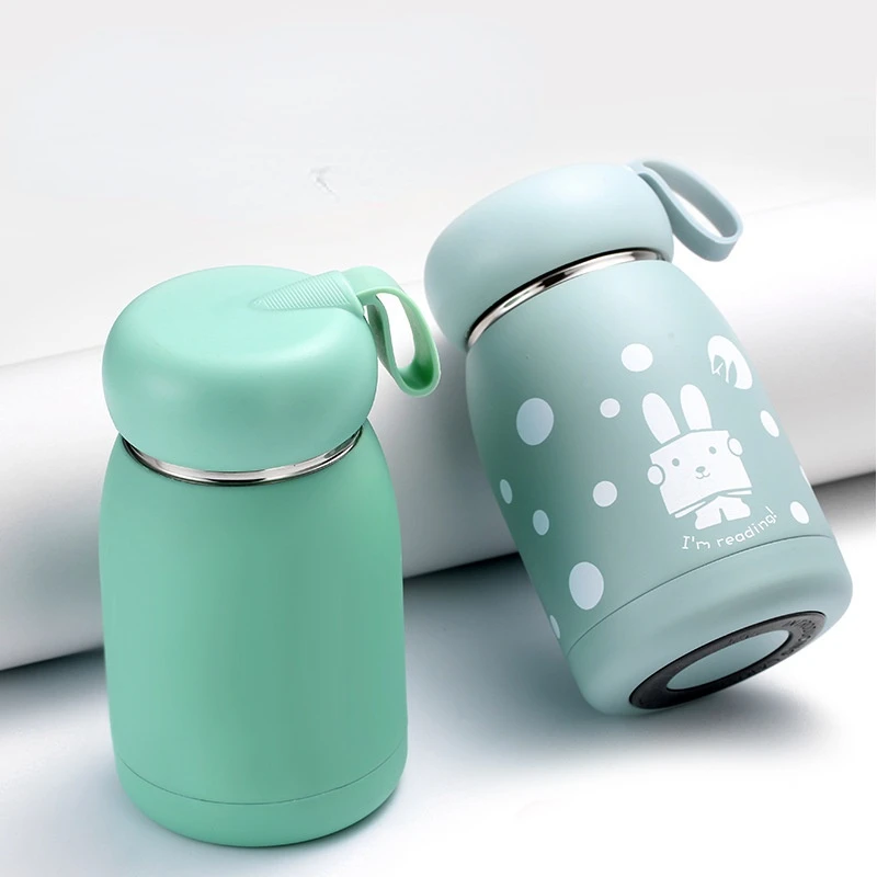 Student Penguin Small Thermos Cup Children's Pot Rabbit Stainless Steel Gift Water Bottles Cute Belly Thermal Mug Drinkware |