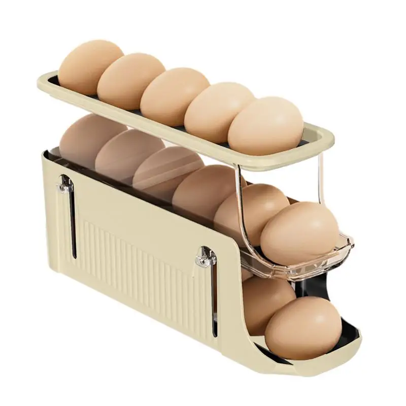 

Refrigerator Egg Storage Box Kitchen Egg Box Tray Space-Saving Slim Egg Rack Holder Egg Box Dispenser for Cabinet Countertop