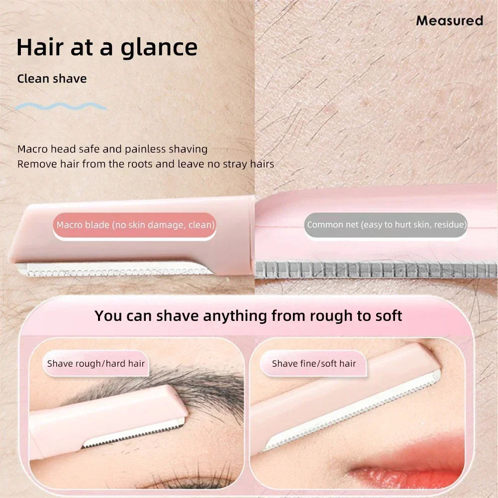 Double-ended Eyebrow Trimmer Blade Safe Professional Folding Eyebrow Knife Face Hair Removal Scraper Shaver Makeup Beauty Tools