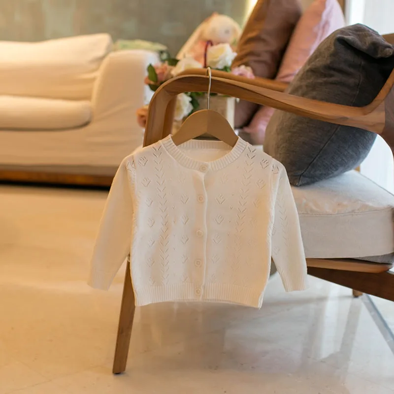 Autumn Kids Knitted Cardigan Hollow Out Shirt