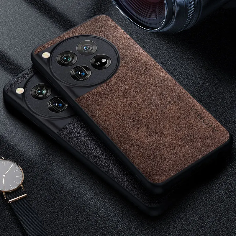 Premium Luxury Leather Phone Case in Retro Business Style