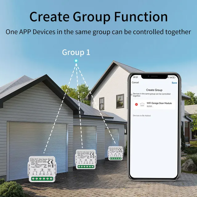 100-240V Tuya Zigbee/WiFi Switch Smart Garage Door Opener Controller Module Voice App Control Work with Alexa Google Assistant 6