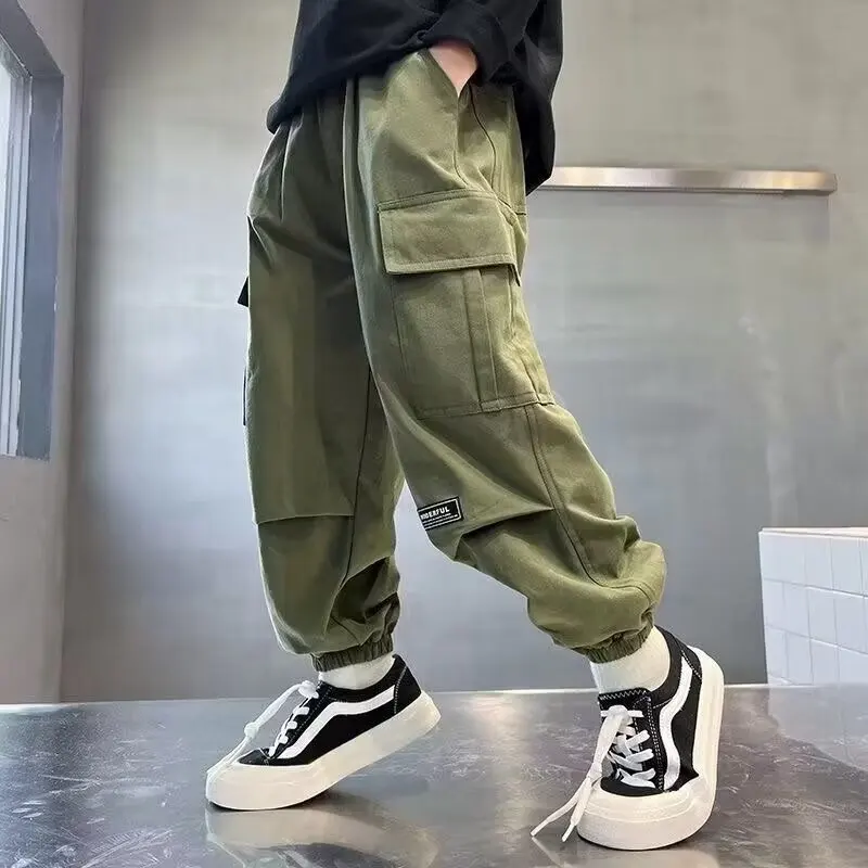Boys Cargo Pants Pants for Big Boys Winter Cotton Teenage Waist Fashion Camouflage Sweatpants 6 8 10 12 Years