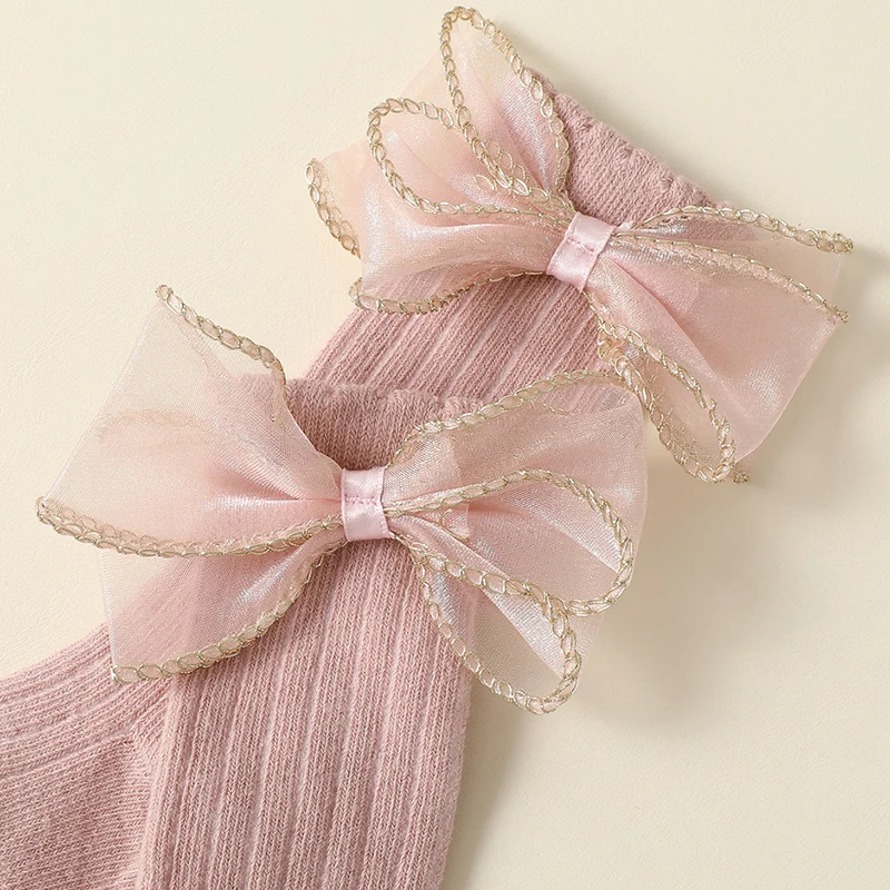 Autumn Baby Girls Mid Tube Socks Solid Color Infant Accessories