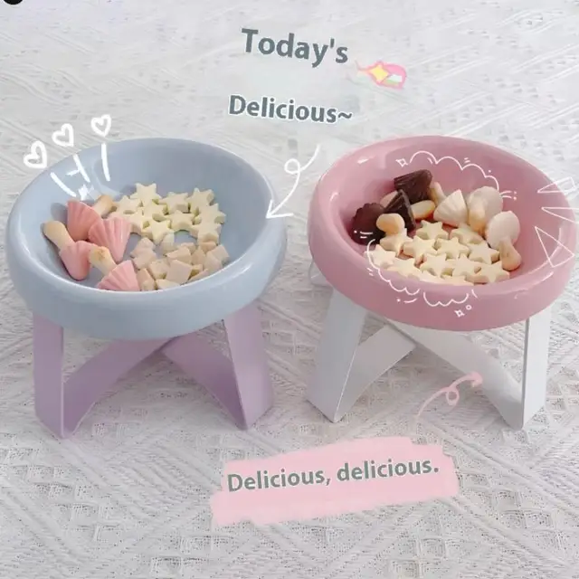 Spine Protection Pet Bowl High Feet Neck Protection Cat Bowl With Stand Pet Food Bowl Pet Supplies
