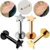 1PC Titanium Steel Ear Tragus Cartilage Helix Daith Piercing Stud Earrings for Women Star Moon Labret Piercing Lip Nose Ring 16G 1