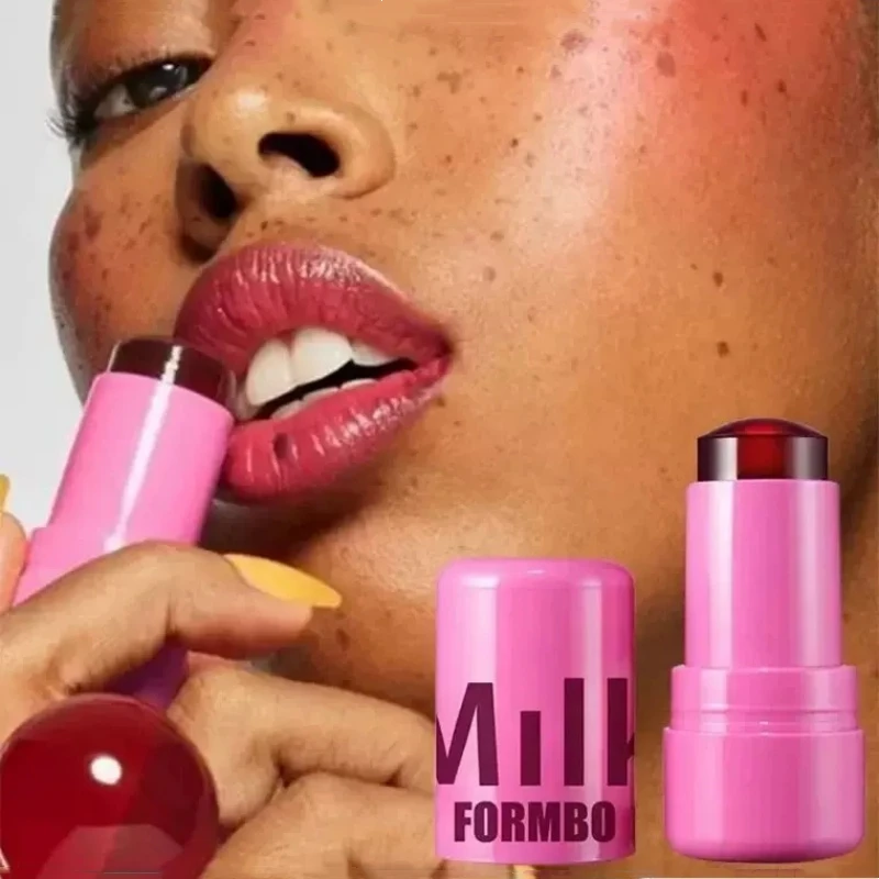 Blush Stick Facial Blusher 3-in-1 Milk Jelly Tint Facial Blusher Wand Pocket Blush Stick Silky Brighten Facial Cheek Water Jelly Tint Sheer Lip Cheek Stain