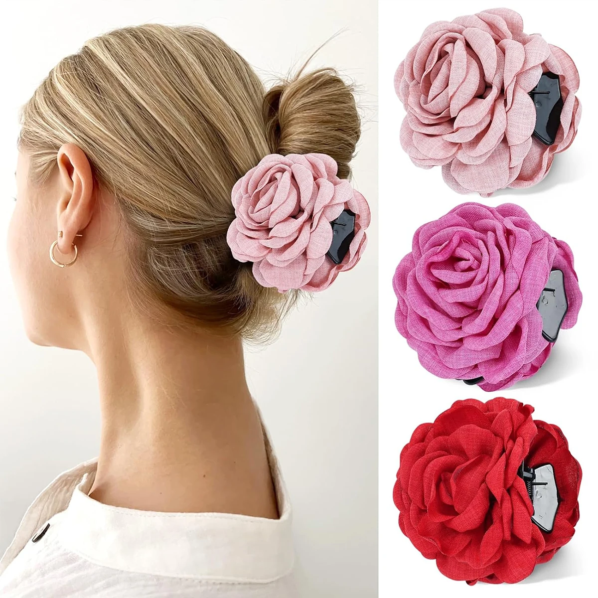 1pc tuch temperament elegante blume greifen clip, resort strand haar zubehör greifen shark clip, die hinterseite der kopf pfanne haar cla
