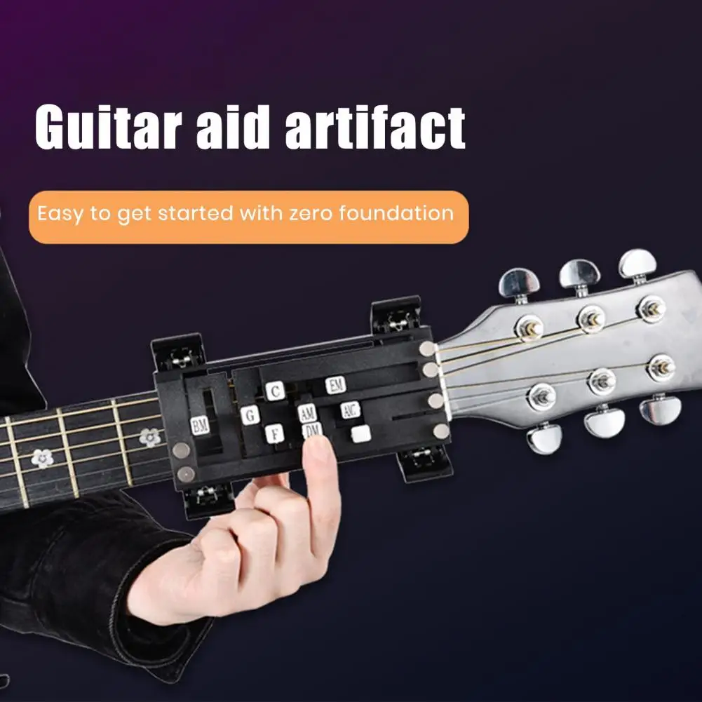 Guitar Chord Presser Trainer - One-Touch Chord Tool For Beginners, Fits 38" To 41" Acoustic Guitars