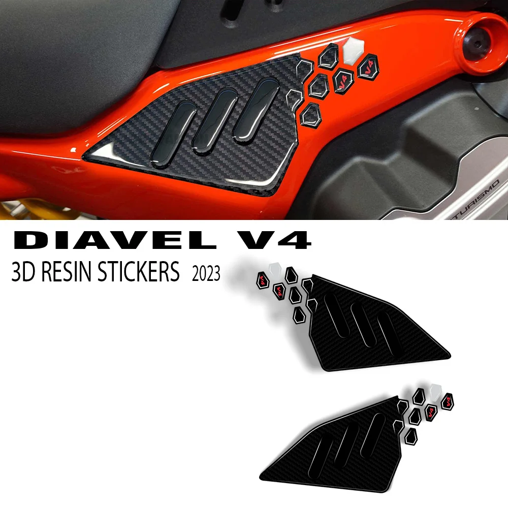 2023 Diavel V4 Accessori Moto Protezione Area Laterale Kit Adesivo In Resina Epossidica 3D Per Ducati Diavel V4 2023-