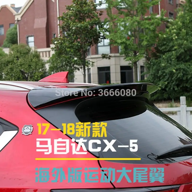 ABS 플라스틱 미도색 프라이머 컬러 리어 루프 스포일러, 트렁크 윙 립 부트 커버, 마쓰다 CX-5 CX5 2017-2022 용 자동차 부품