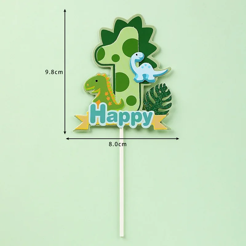 0-9 Numbers Dinosaur Birthday Cake Topper Happy Birthday Cake Girl Boy Birthday Party Decor Kid Favor Dinosaur Boy Cake Decor