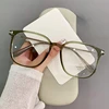 Ladies Blue Light Blocking Myopia Glasses New Trend Oversized Women Eyeglasses Unisex Square Frame Large Near Sight Eyewear 2