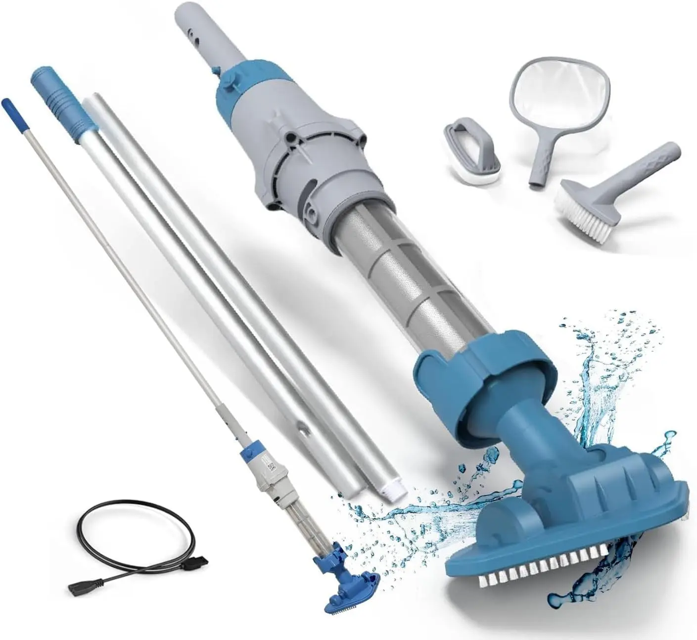 Rechargeable Spa Hot Tub Vacuum Cleaner Set Safety for Warm Cold Water Cleaner for Inflatable Spas Hot Tubs and Small Pools