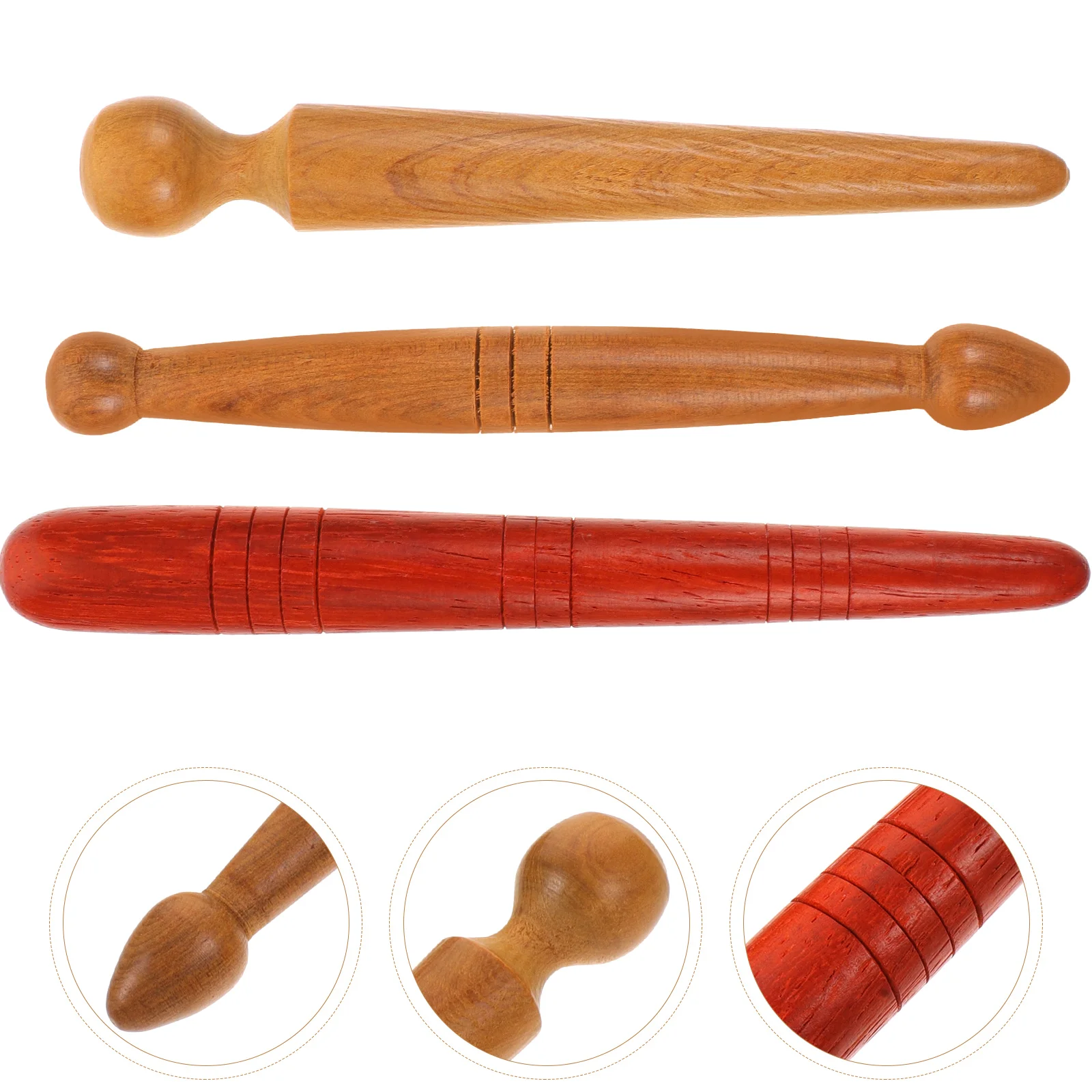 

3 Pcs Tool Wooden Acupuncture Stick Massage Rod Relax Pen Reflexology Tools Sole of Foot Hand Massager