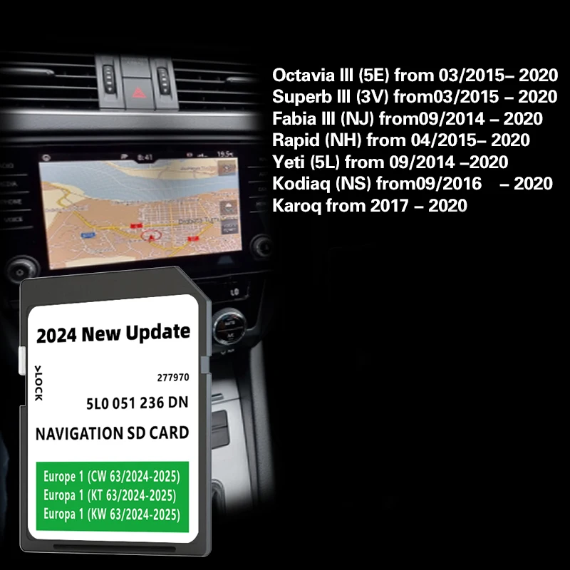 32GB MIB2 Amundsen(Discover) Media Navi SD Card gps map navigation sd cards For Skoda Europe UK GEN2