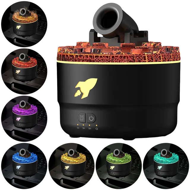 Volcanic Crack Cannons Humidifier Essential Oil Diffuser with Timer RGB Cannon Blast Aroma Humidifier Aromatherapy Diffuser 6
