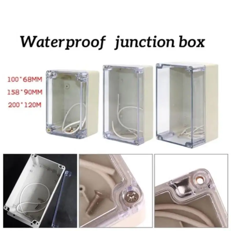 Outdoor Waterproof IP65 ABS Plastic Electrical Enclosure with Transparent Cover