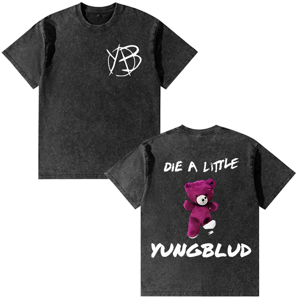 Washed Vintage Yungblud Logo Print T-Shirt Men Women Fashion