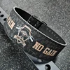 1 Pc Powerlifting Belt, Smooth PU Weightlifting Belt with No Pain No Gain & Power Bull, Gym Fitness Belt for Squat & Deadlift 3