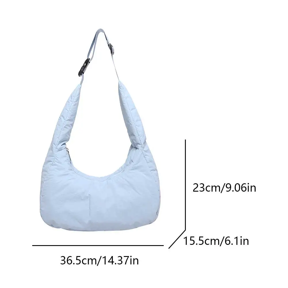 Hobo Crossbody Bags for Women Cotton Padded Shoulder Bag Adjustable Strap Casual Work Travel Handbags Purse Ladies Messenger Bag