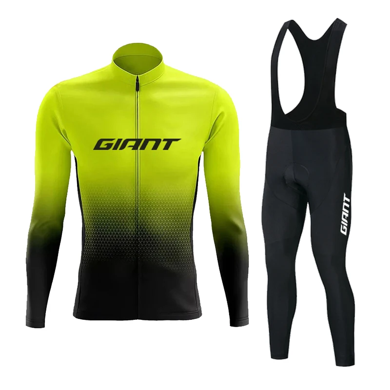 2023MensCyclingSetQuickDryAutumnGIANTBicycleLongSleevesMale
