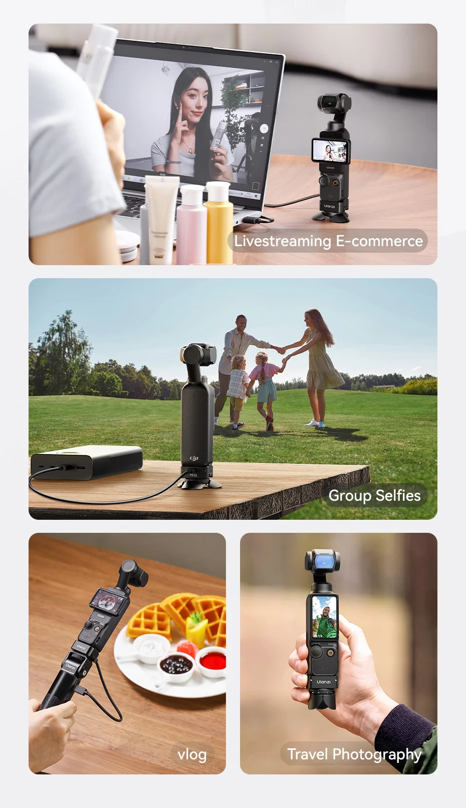 Ulanzi Pocket 3 Mini Tripod /Arri Locating Base for Osmo Pocket 3