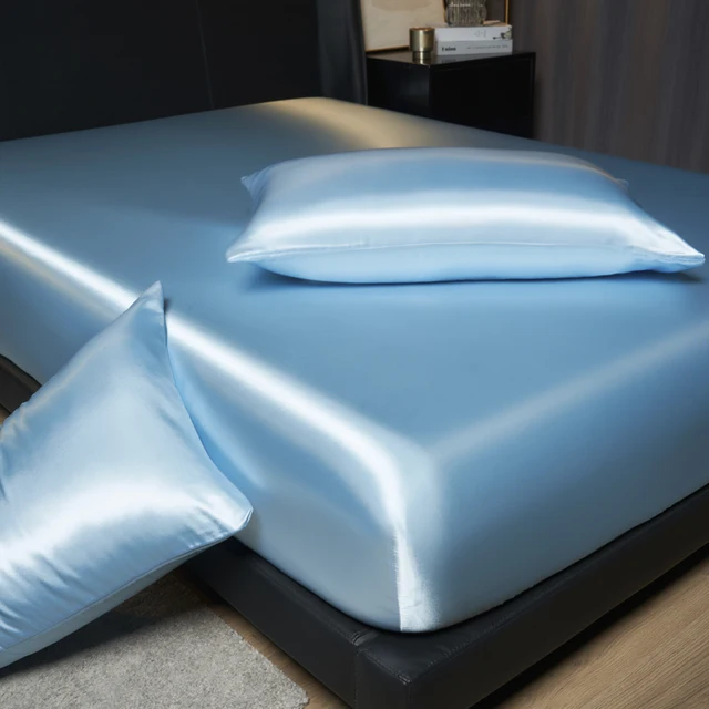 Ensemble de draps de luxe en satin – hauteur 35 cm, taille King/Queen, comprend 2 taies d'oreiller, élégance intemporelle pour un sommeil dispertuer 4