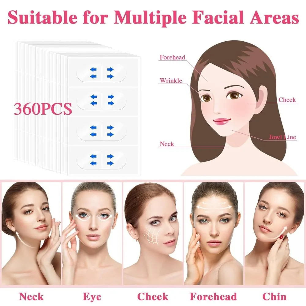 50pcs/100pcs 새로운 방수 페이스 리프트 테이프 투명 접착 테이프 얇은 페이스 패치 보이지 않는 리프팅 페이스 스티커 주름