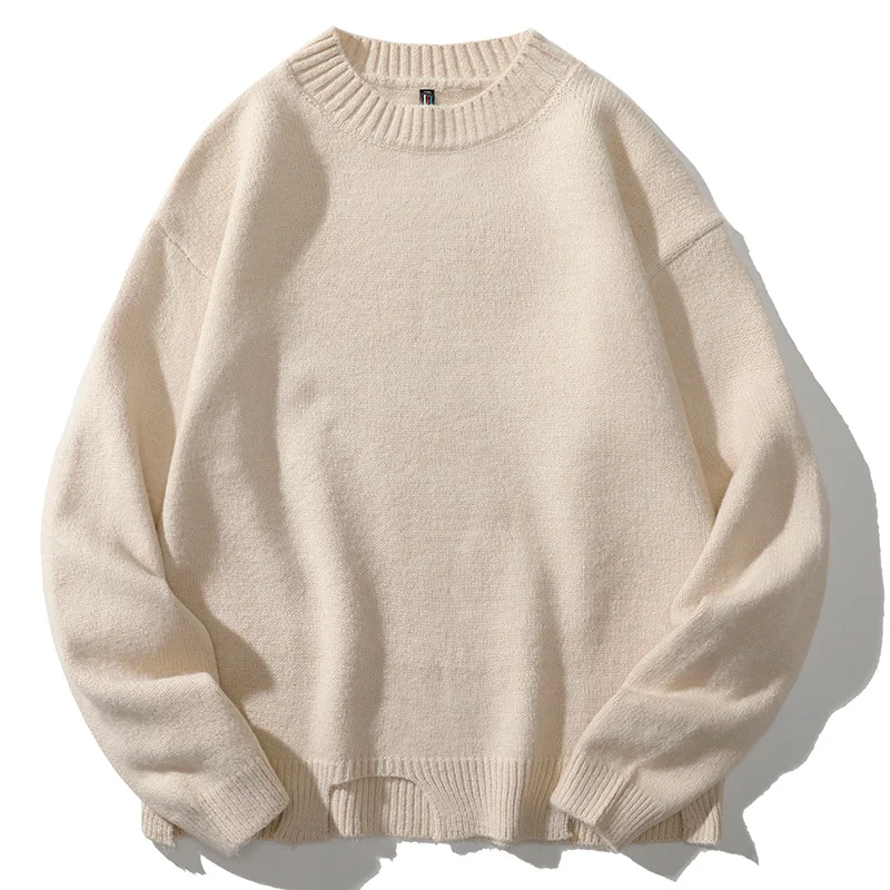 

Solid Comfortable Men's and Women's Couple Sweatshirts Korean Warm Casual Knit Sweater Long Sleeve Pullover Warm Knit Sweater