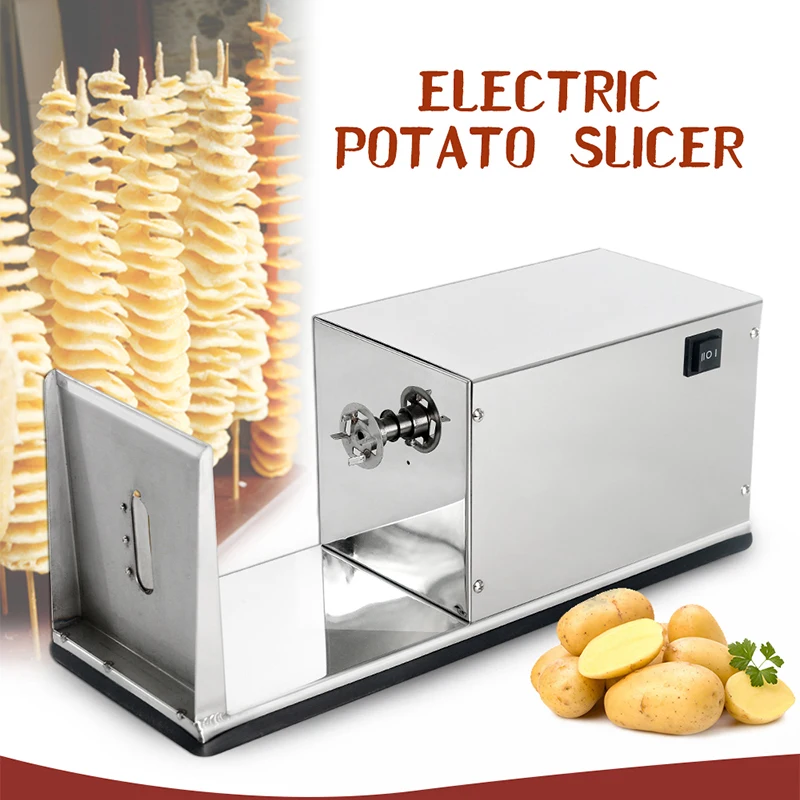 Electric Potato Twister Tornado Potato Slicer Spiral Potato Cutter With  Handle 110V