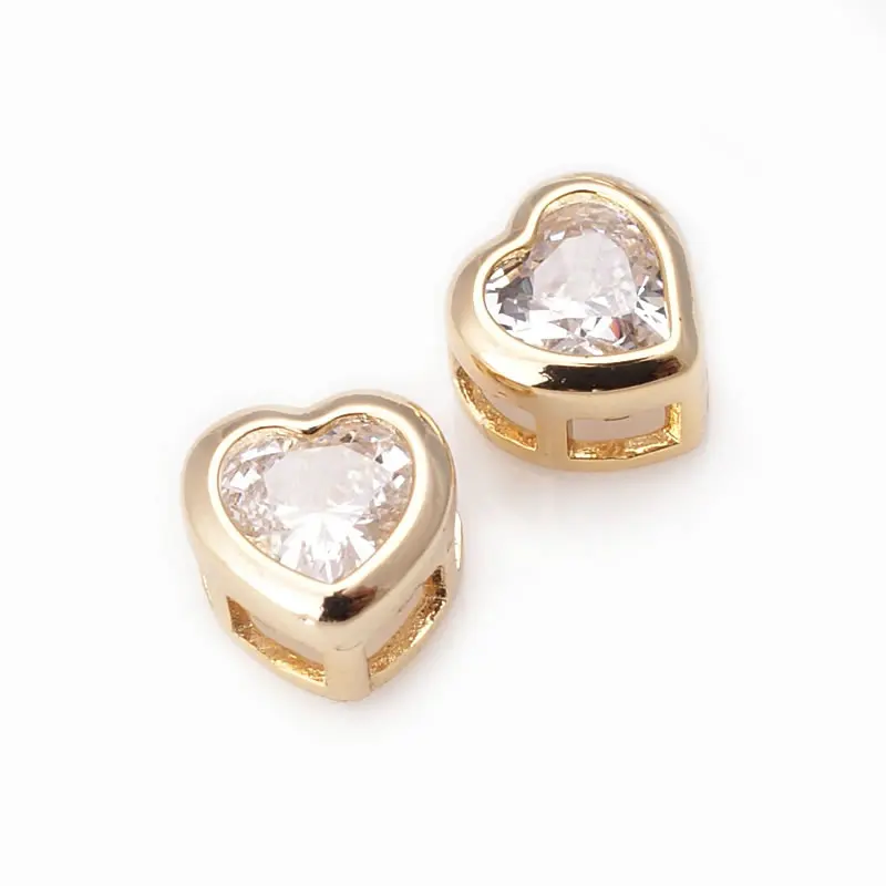 Pulsera de Abalorios de Brass de Oro 18K con Encantos de Corazón de Zirconia - details 22