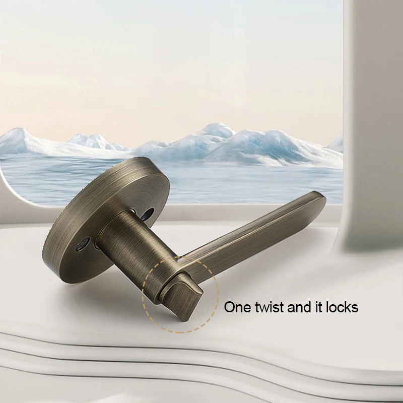 Door Handle Door Lock High-Grade Zinc Alloy Replacement Spherical Lock Bedroom Bathroom Three-Bar Hardware door lock mini padlock locker lock