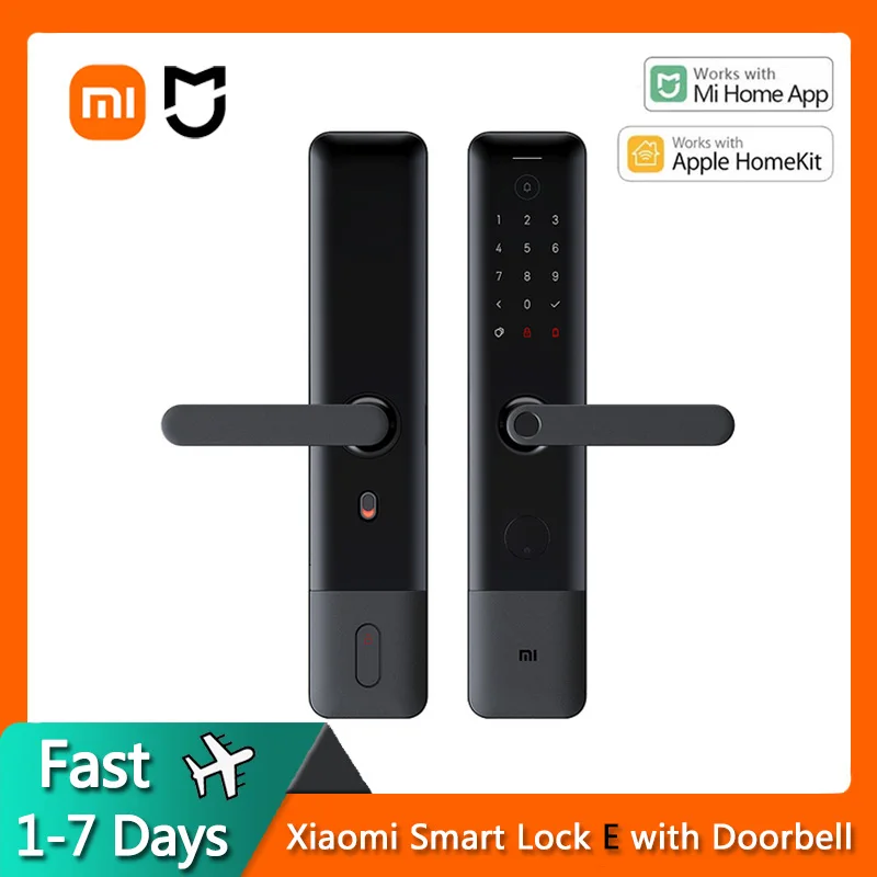 

Xiaomi Mijia Smart Door Lock E with Doorbell Fingerprint Password Bluetooth Unlock Lock Detect Alarm Work with Mi Home & Homekit