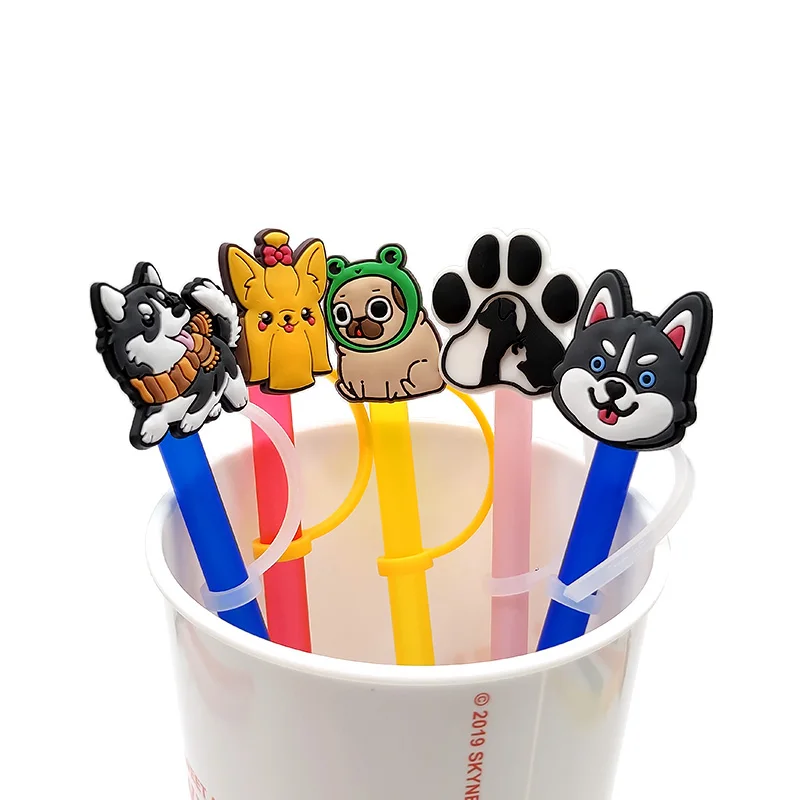 7pcs Reusable Silicone Straw Covers Christmas Cartoon Straw Toppers for Cup  6XDD - AliExpress
