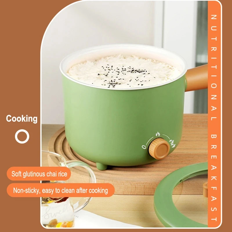 1.8L Multi-function Electric Cooking Pot Double-speed Insulated Non-stick Pot Home Travel Portable Rice Cooker Wok Hot