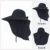 Summer Women Sun Hat with Shawl Large Bowknot Solid Color Breahtable Bucket Cap Quick Drying Anti-UV Outdoor Travel Beach Hat 11