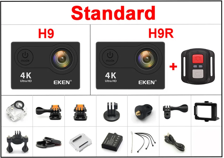 H9R H9 Action Camera Ultra HD 4K 30fps 1080P 60fps WiFi Inch