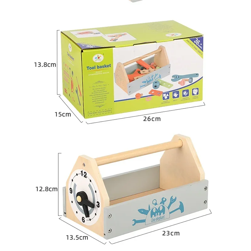 DIY 휴대용 시뮬레이션 나무 어린이 놀이 집 유지 관리 도구 장난감 세트, 대화형 유지 관리, 휴일 생일 선물 장난감