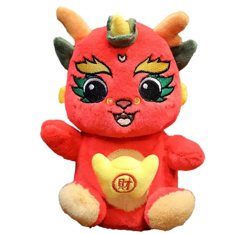 

2024 китайский новогодний талисман, искусственный мультяшный милый ребенок, дракон, плюшевая игрушка, Красный традиционный подарок для детей, друзей