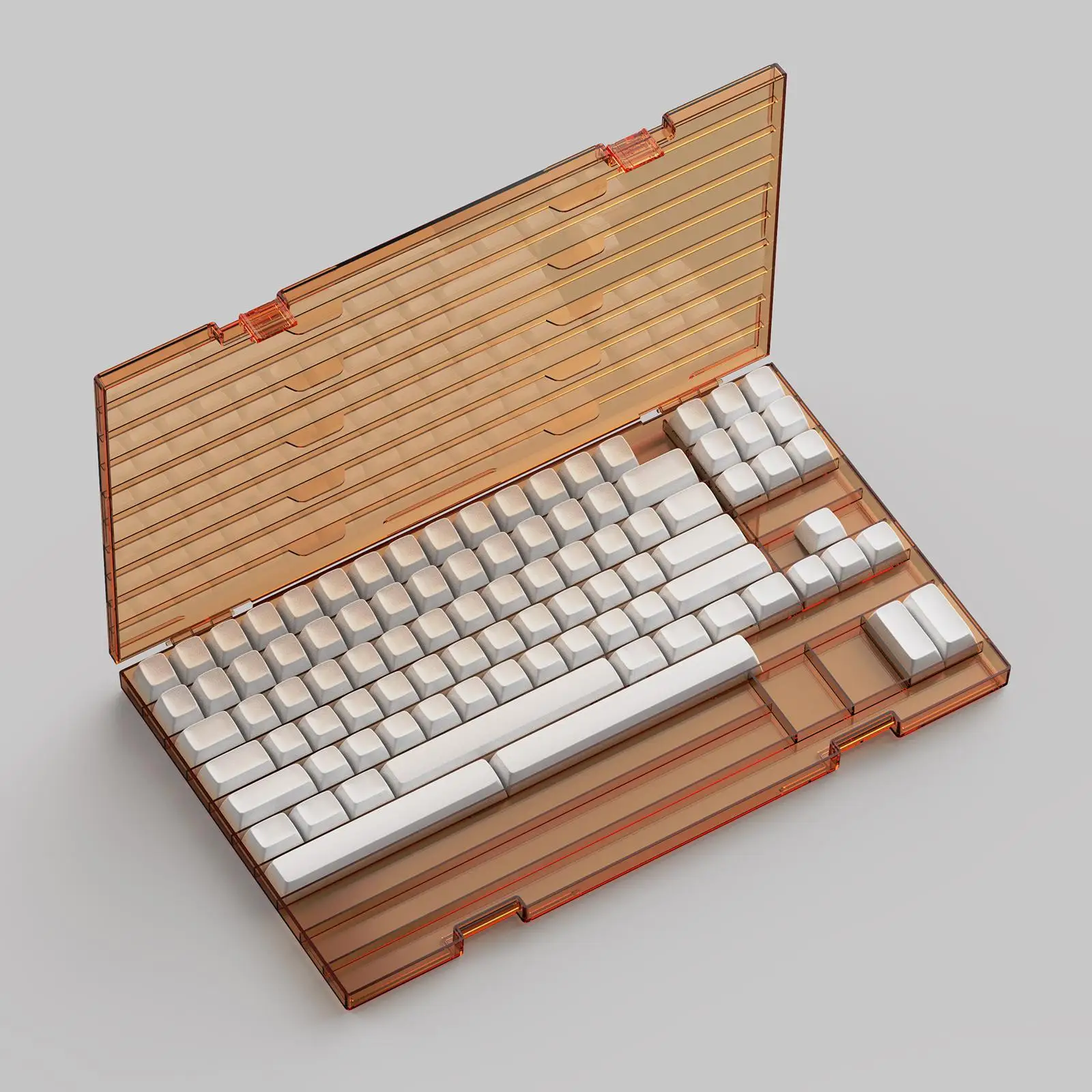 Transparent Keycap Storage Box With Cover DIY Keycaps Set Display Organizing Lids Bins Sheet Keyboard Profile Collection Case