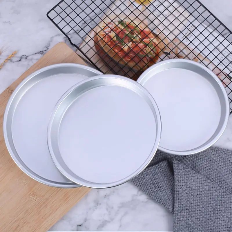 7/8/9 Inch Non Pizza Pan Aluminum Alloy Round Plate Tray Cake Mold Kitchen Bakeware Baking Tools