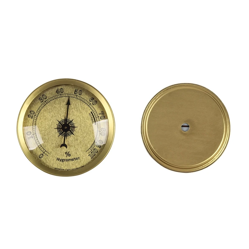 Gold Frame Mini Analog Hygrometer for Cigar Humidor Replacement