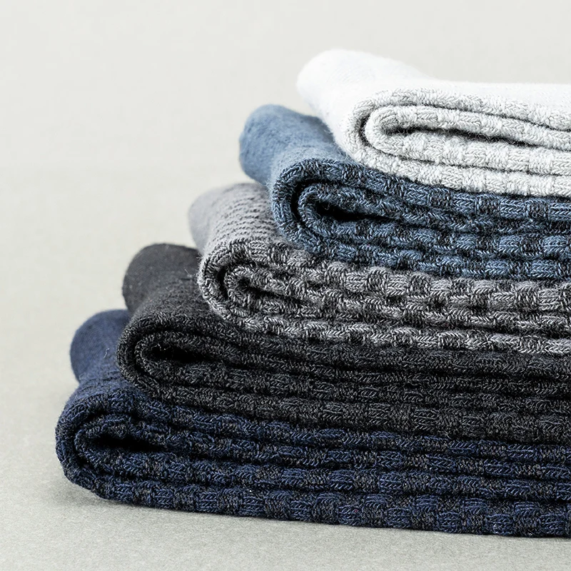 10 Pairs/Lot Men's Fiber Socks for Men Set Long Harajuku for Business Solid Color Cotton High Quality Sock