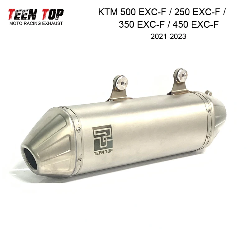 50.5mm Offroad Bike Motorcycle Exhaust Muffler For KTM 250 350 450 500 EXC-F 2021-2022 2023 Steel Motobike Escape Moto Tube