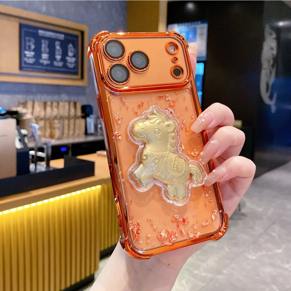 Luxurious Ultra-Thin Shock-Absorbing Silicone Phone Case with Creative Wealth Design